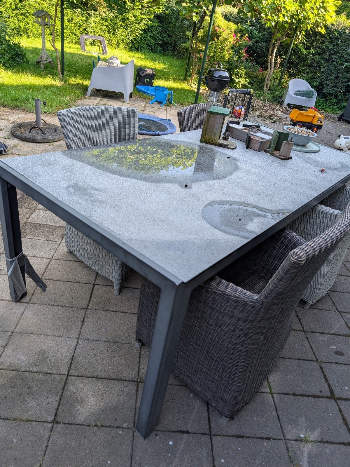 Tuintafel 6persoons GRATIS, Tuin en Terras, Tuintafels, Ophalen, Gebruikt, Rechthoekig, Hout