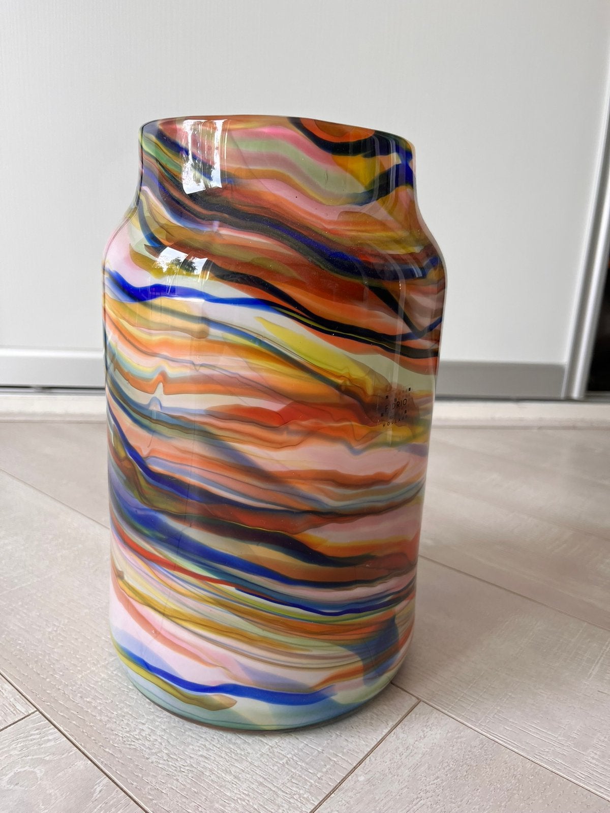 Gekleurde glazen vaas, Ophalen of Verzenden, Zo goed als nieuw, Glas