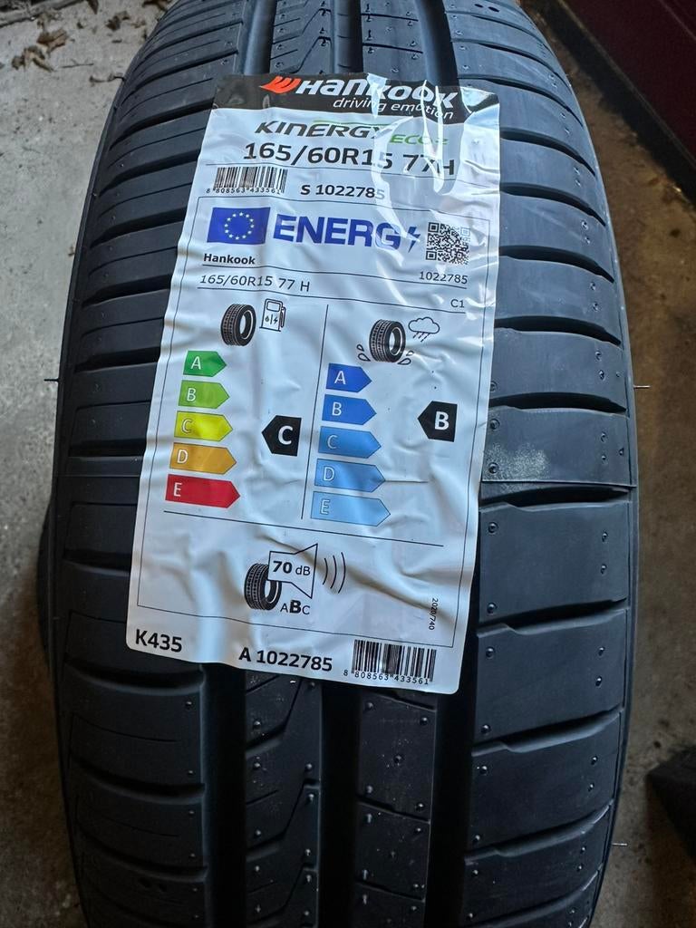 2x nieuwe Hankook kinergy eco 165 60 15, Ophalen, 15 inch, Nieuw, Band(en)
