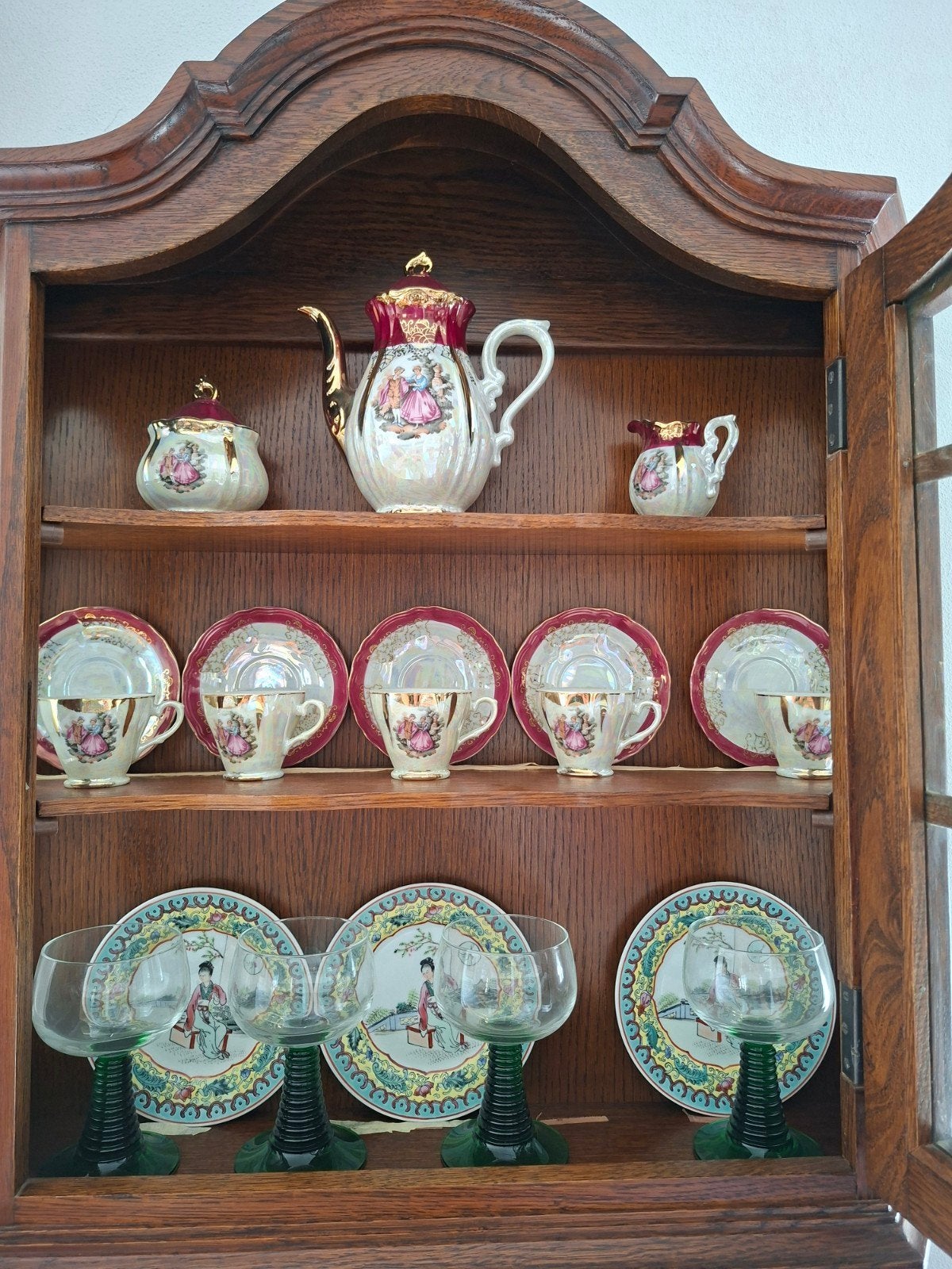 Vintage Lusterware Theeservies - Barok Fragonard Romantisch, Ophalen of Verzenden