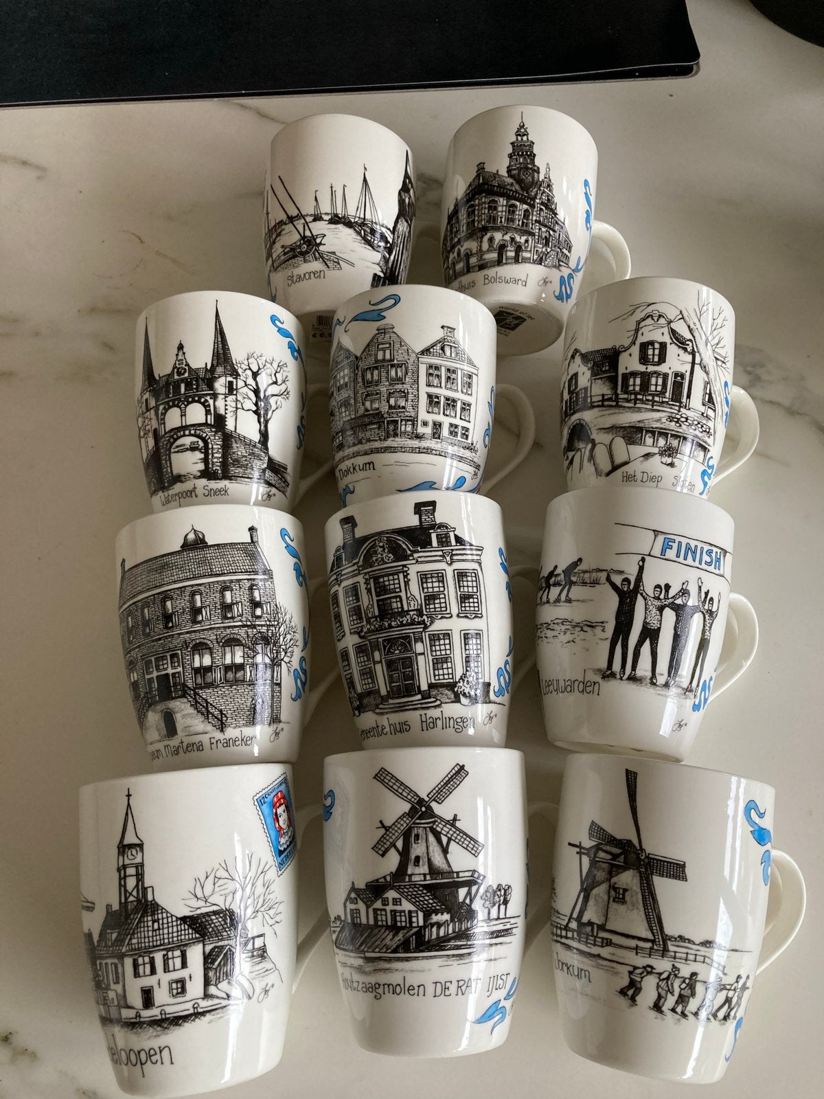 Complete set Elfsteden bekers - Uniek verzamelobject!, Huis en Inrichting, Keuken | Servies, Gebruikt, Overige merken, Keramiek