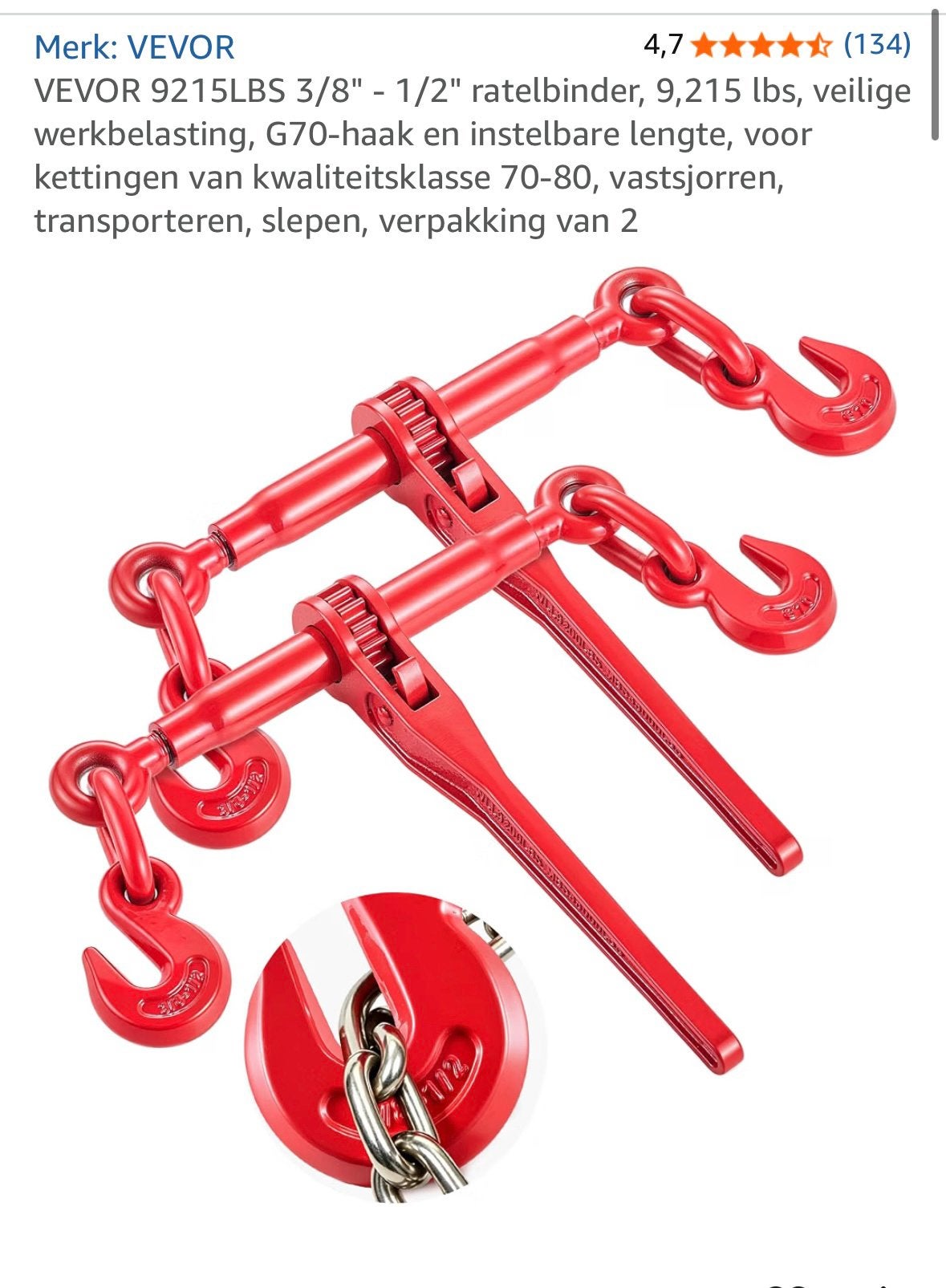 Ratelkettingspanner-Kettingspanner-Load Binder, Ophalen, Nieuw