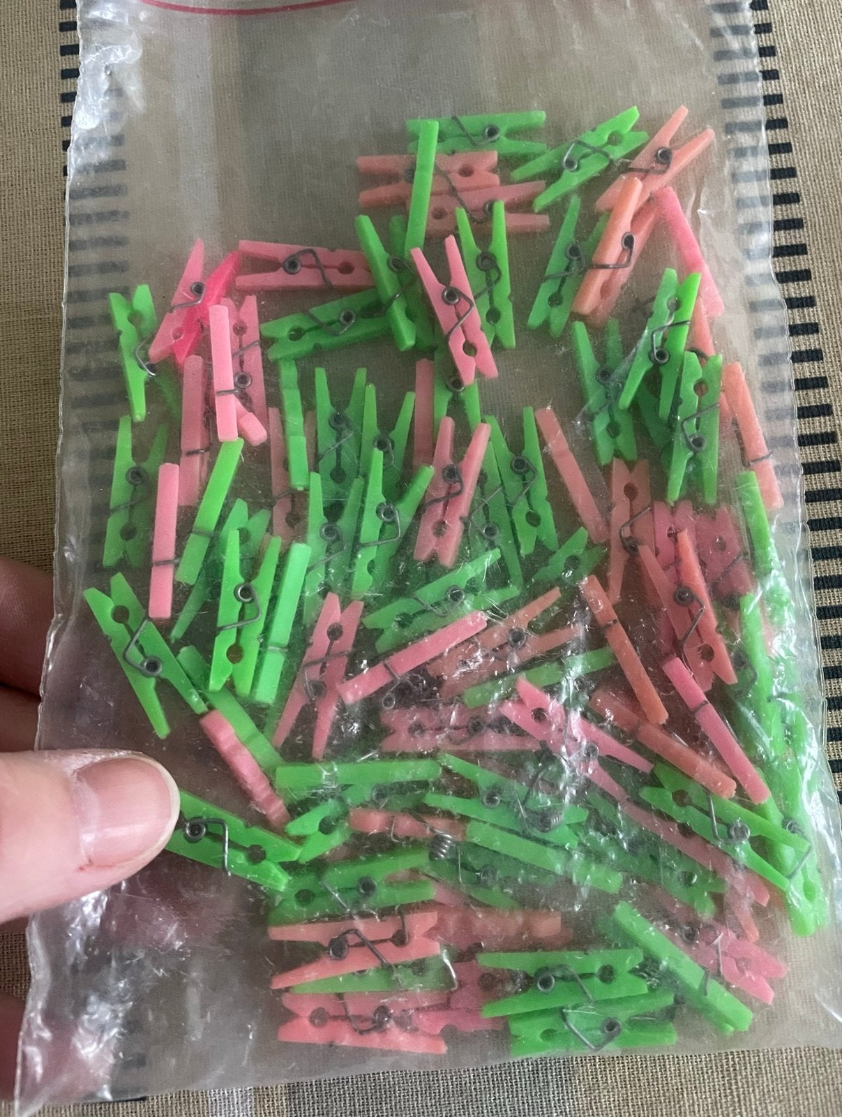 Mini wasknijpers - Roze en Groen, Ophalen of Verzenden, Gebruikt