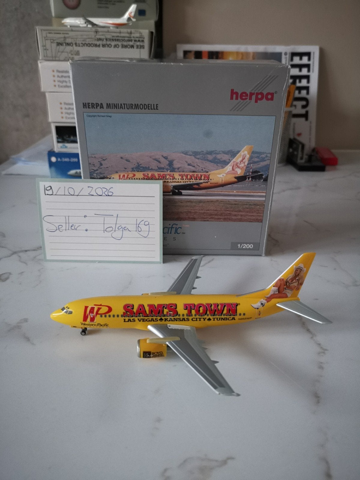 Western Pacific B737-300 Herpa 1:200 550284 Reg. N955WP, Overige merken, 1:200 of kleiner, Nieuw, Ophalen of Verzenden