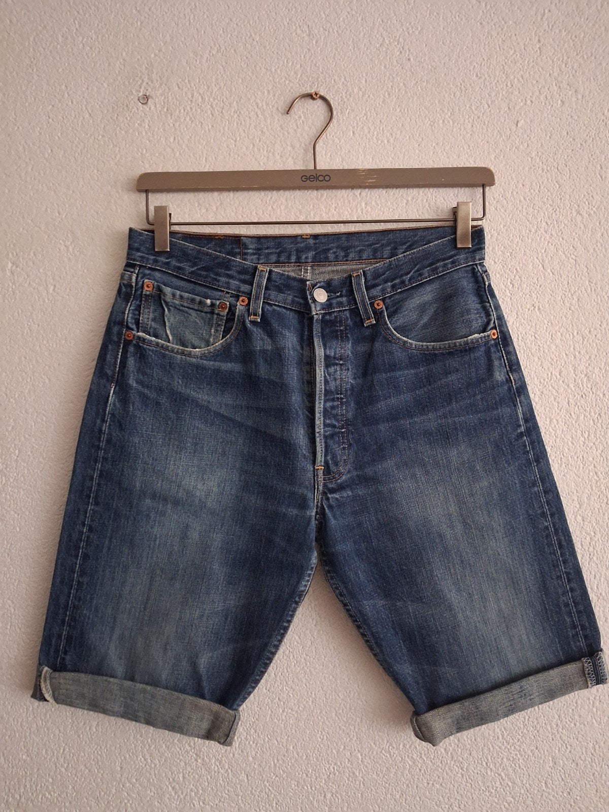 Vintage Levi's 501 spijkerbroek shorts - W32, Ophalen of Verzenden, Gedragen, Blauw