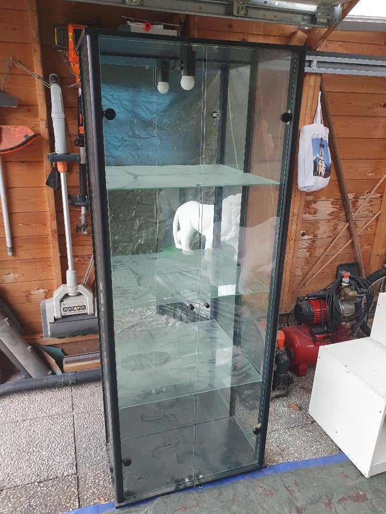 Vitrine kast, Ophalen, Glas, 50 tot 100 cm, Zo goed als nieuw