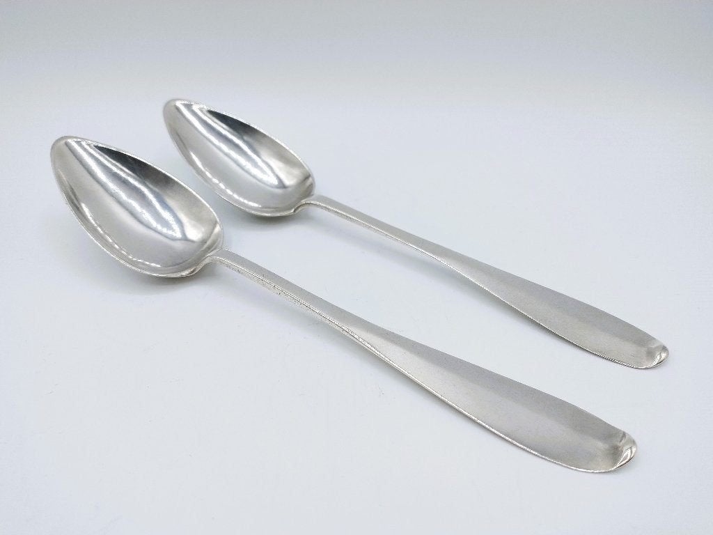 2 Zilveren lepels, Delheid Fréres, Brussel, België, ca. 1850, Antiek en Kunst, Verzenden, Zilver