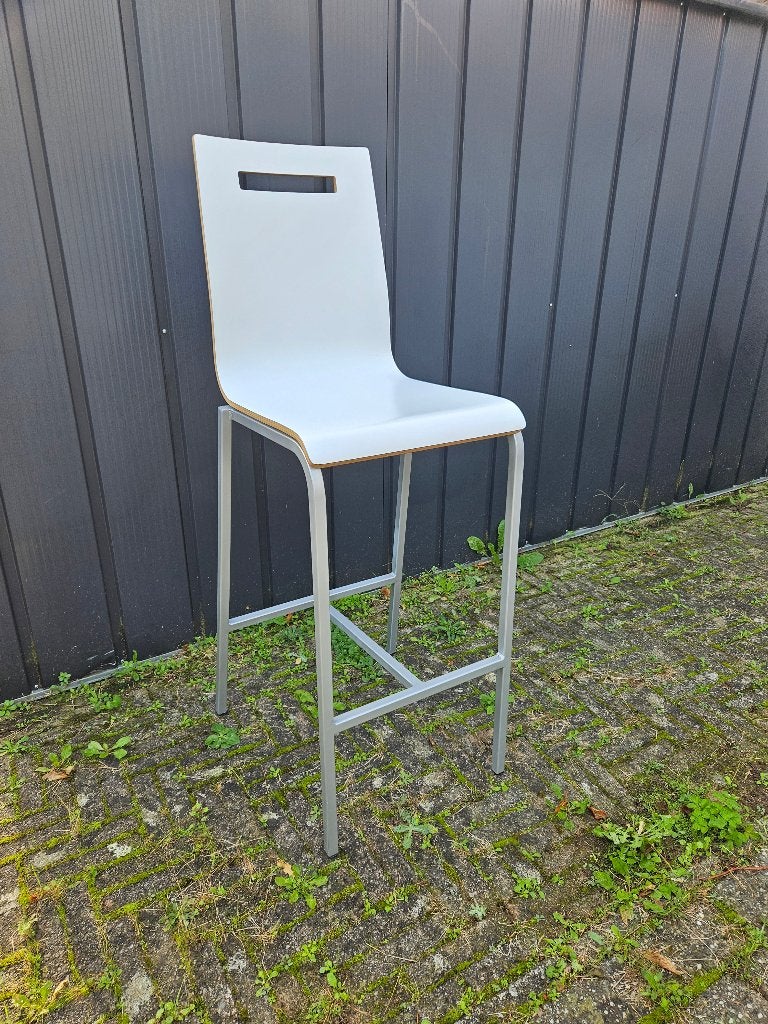 Oscar barkruk set wit multiplex NIEUW, Ophalen, Met voetsteun, Nieuw, 90 cm of meer