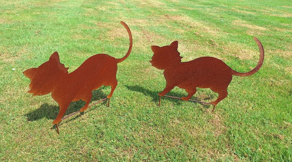 Nieuw tuinsteker kat van staal, Tuin en Terras, Verzenden, Nieuw