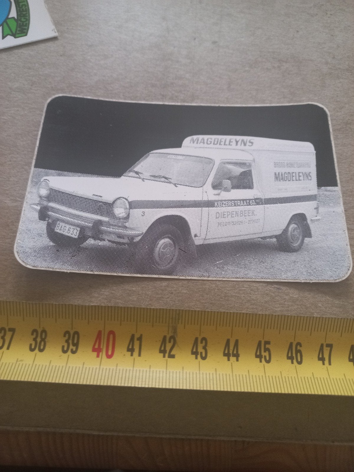 Vintage Magdeleyns Bestelwagen Foto/Sticker simca, Ophalen of Verzenden, Gebruikt