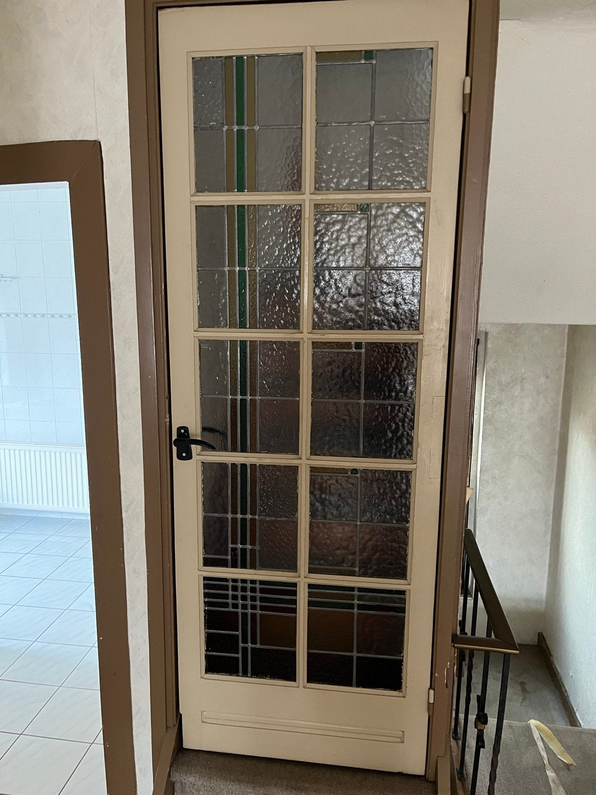 Glas in lood binnendeur 201x72 cm, Doe-het-zelf en Verbouw, Ophalen, Gebruikt, Minder dan 80 cm, Binnendeur