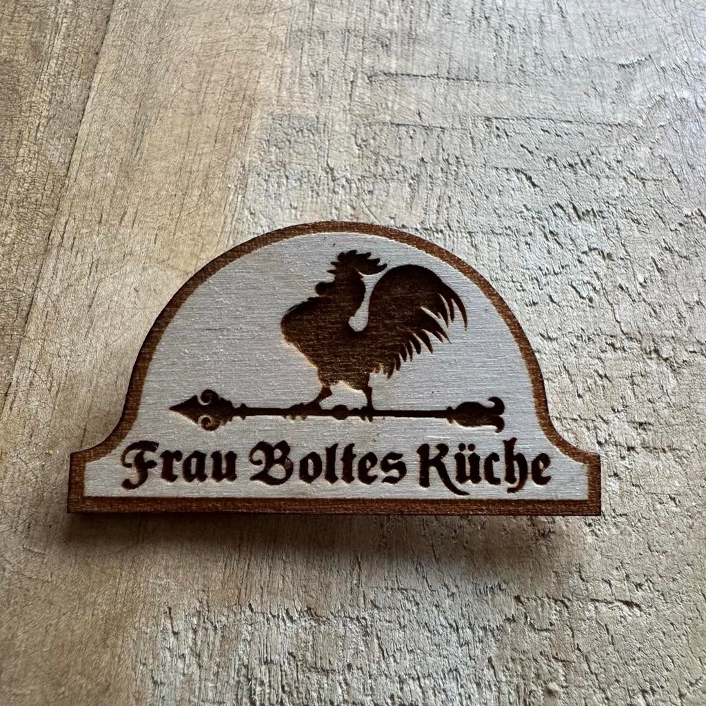 Efteling Frau Boltes Küche Houten Pin/Speld, Ophalen of Verzenden, Zo goed als nieuw, Button of Speldje