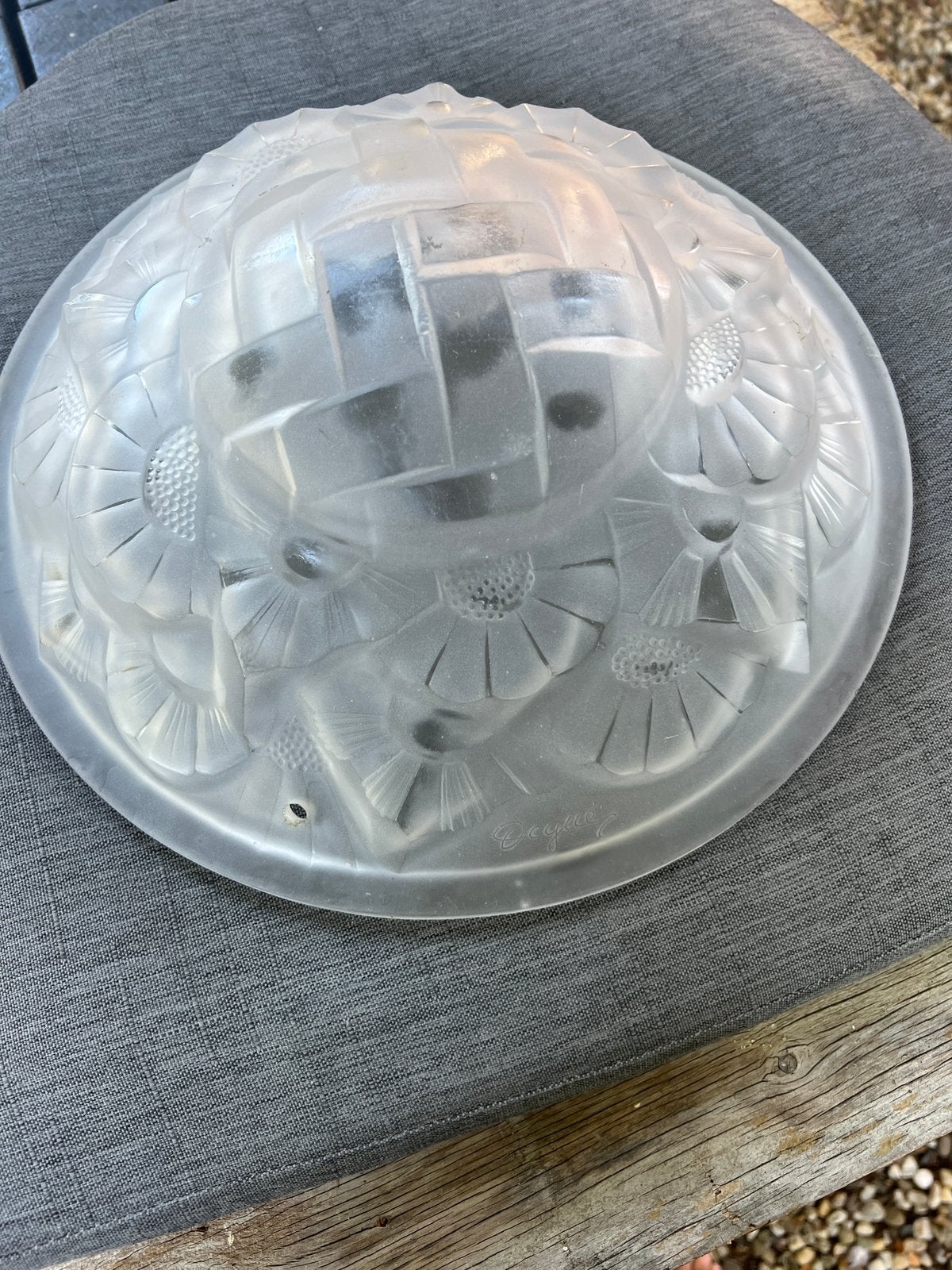 Glazen lamp schaal ART Deco Degué, Antiek en Kunst, Ophalen