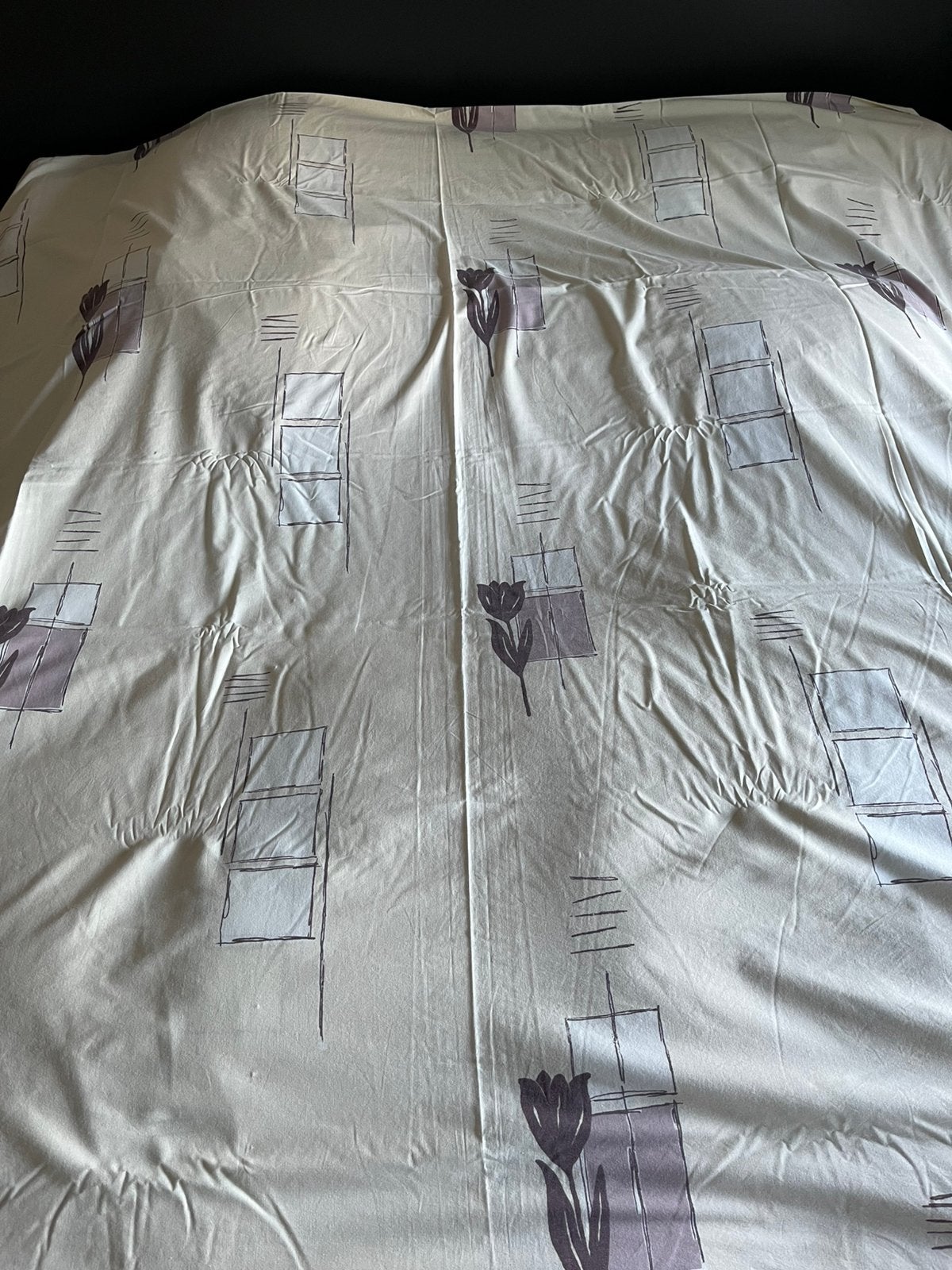 Dekbed overtrek lits-jumeux, Gebruikt, Instopstrook, Beige, Dekbedovertrek