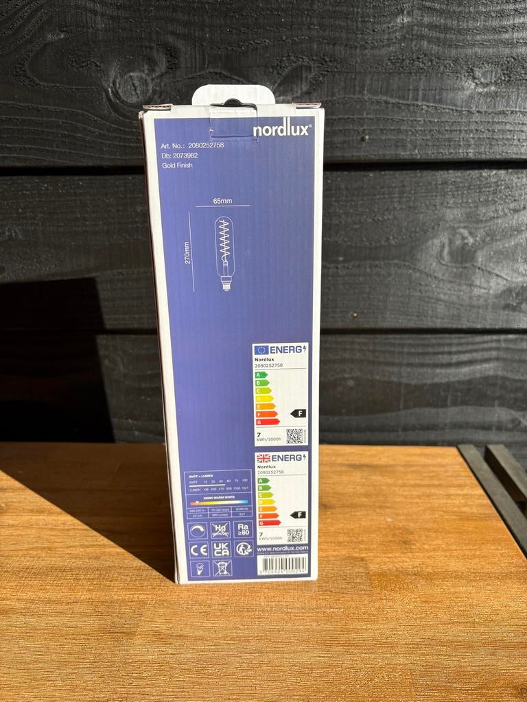 Nordlux LED Buislamp Goud - Nieuw - Sfeervol - E27, Led-lamp, Minder dan 30 watt, Soft of Flame, Nieuw