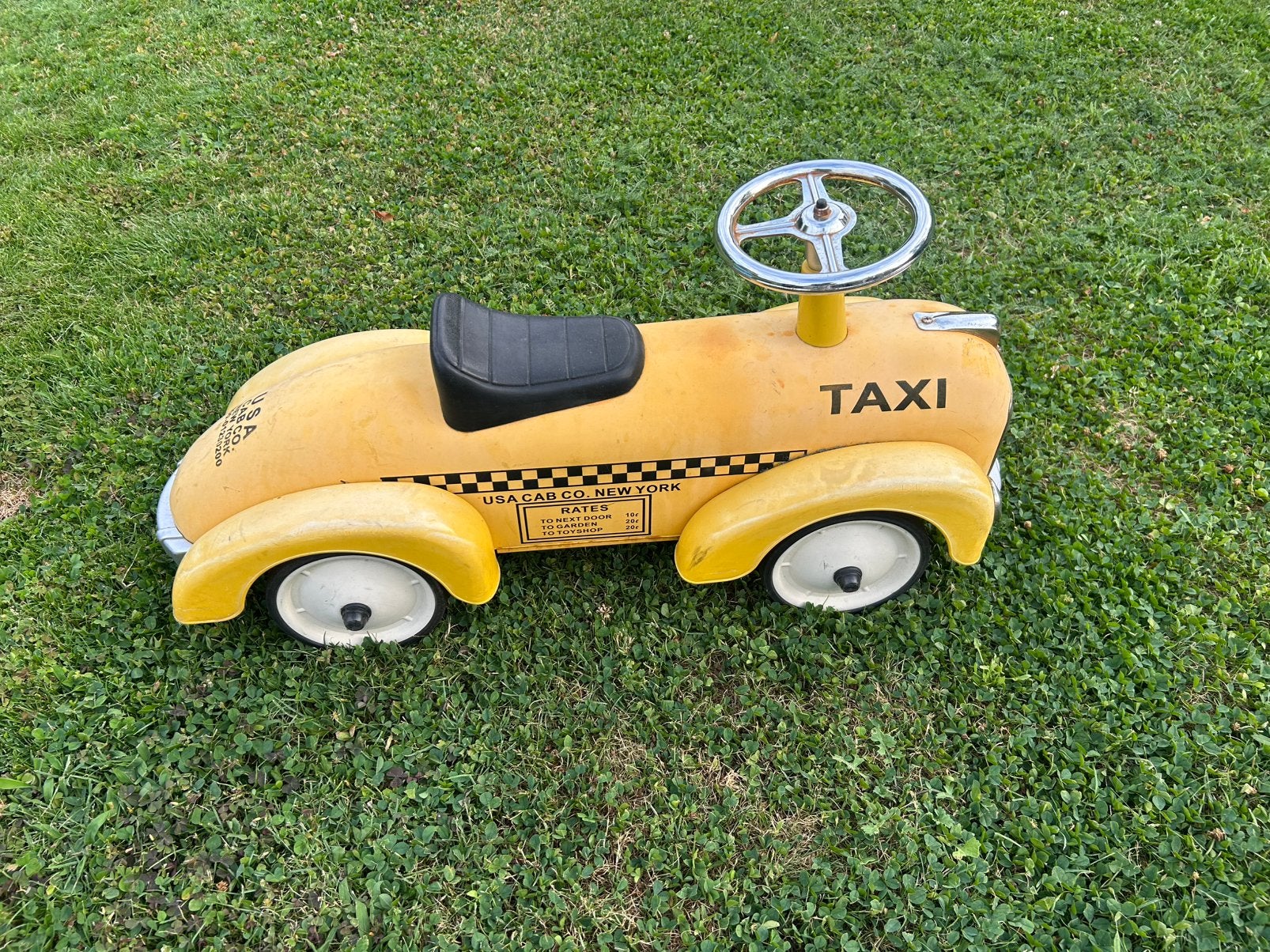 Loopauto gele taxi metaal en kunststof, Ophalen, Gebruikt