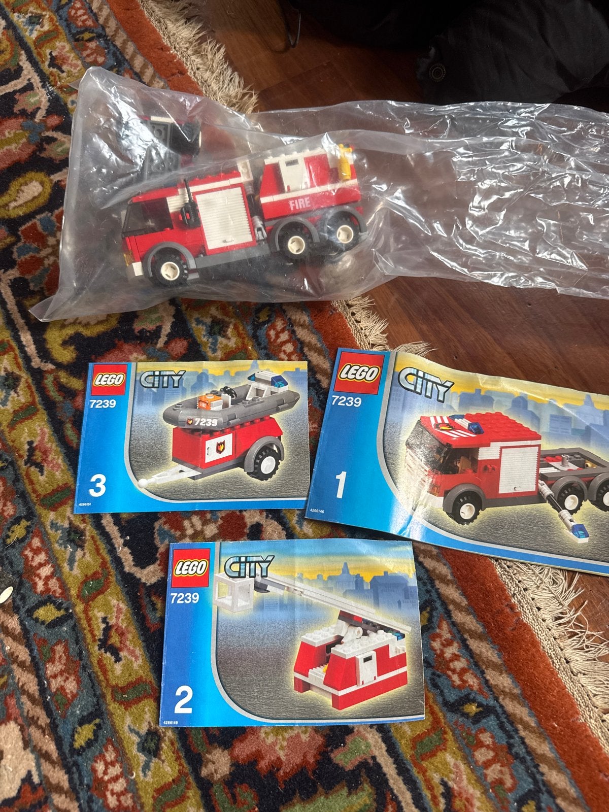 Lego City Brandweerwagen met aanhanger (Set 7239), Lego, Ophalen of Verzenden, Complete set, Inclusief instructies