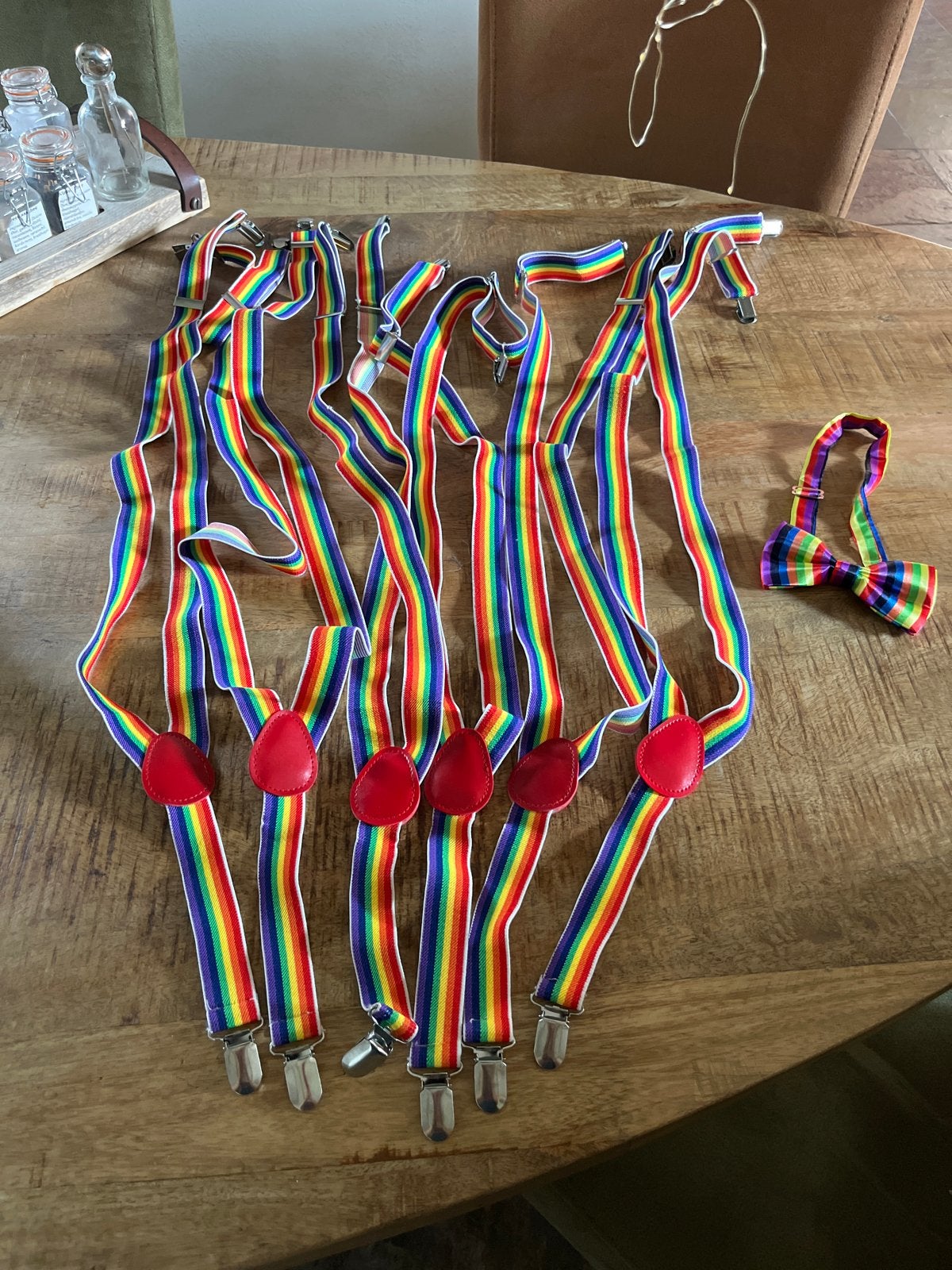 Regenboog Bretels en Vlinderdas Set (6 stuks), Ophalen of Verzenden, Nieuw