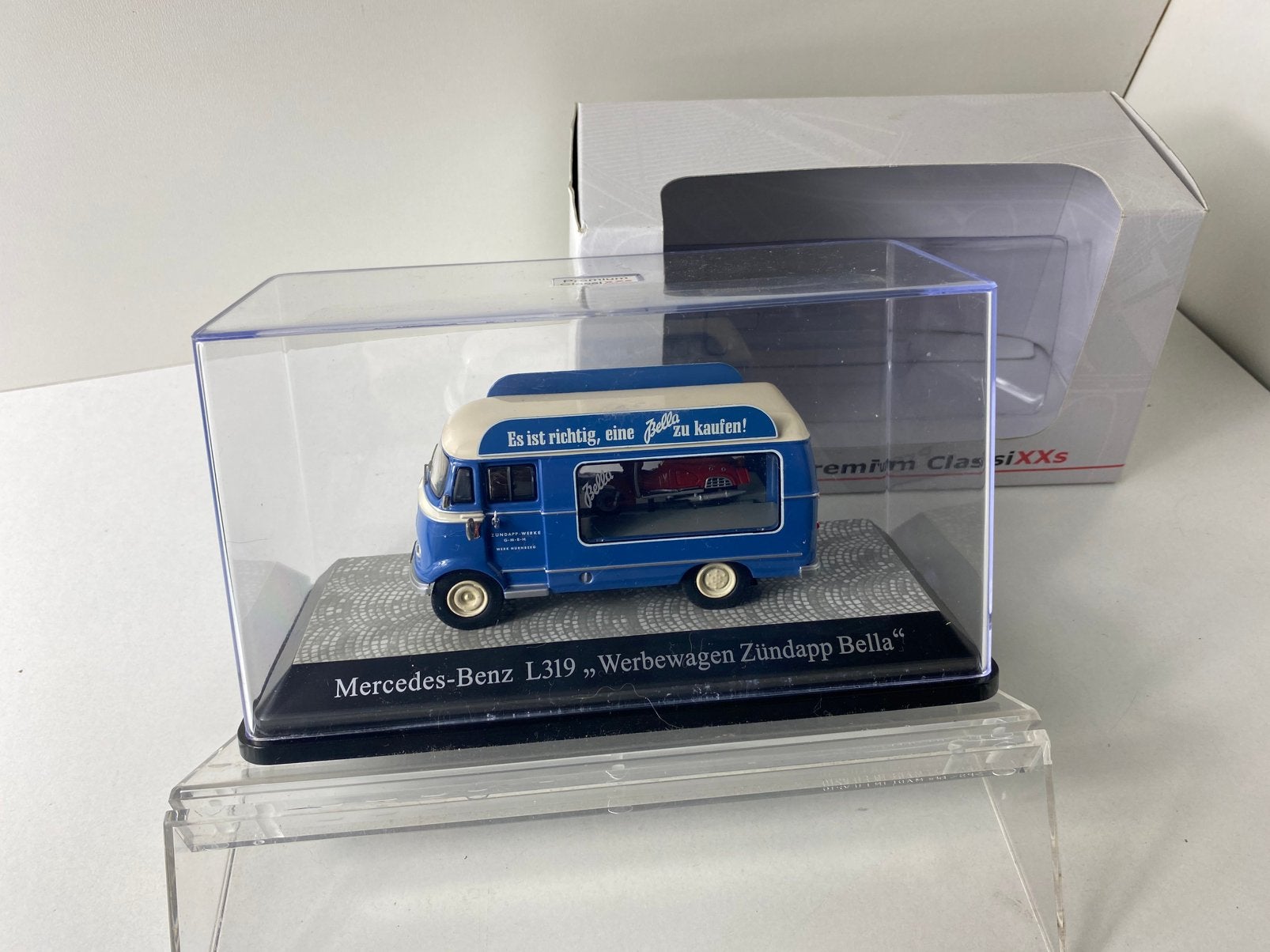1:43 mercedes L319 “ verkoopswagen ZUNDAPP BELLA, Ophalen of Verzenden, Nieuw, Auto, Overige merken