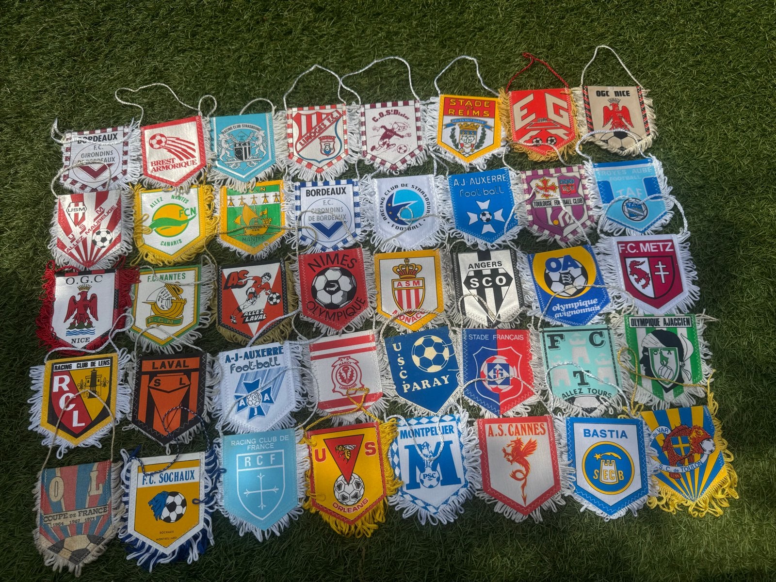 Vintage Voetbal Vaantjes Collectie - Franse Clubs, Ophalen of Verzenden, Gebruikt, Buitenlandse clubs, Vaantje of Sjaal