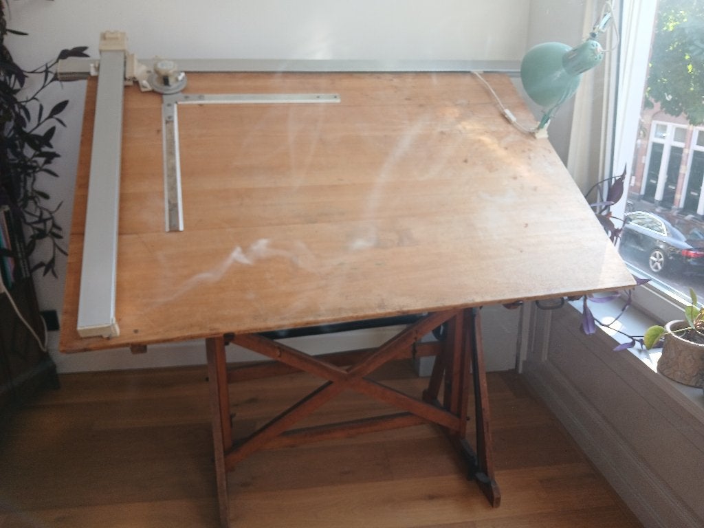 Klassieke tekentafel Ahrend & Zoon, Doe-het-zelf en Verbouw, Tekentafels, Ophalen, Gebruikt, 130 tot 150 cm