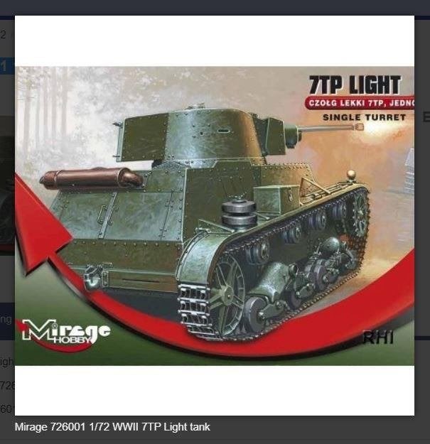 Bouwpakket Mirage-Hobby Mirage 726001 1/72 WWII 7TP Light ta, Italeri, 1:32 tot 1:50, Overige typen, Nieuw