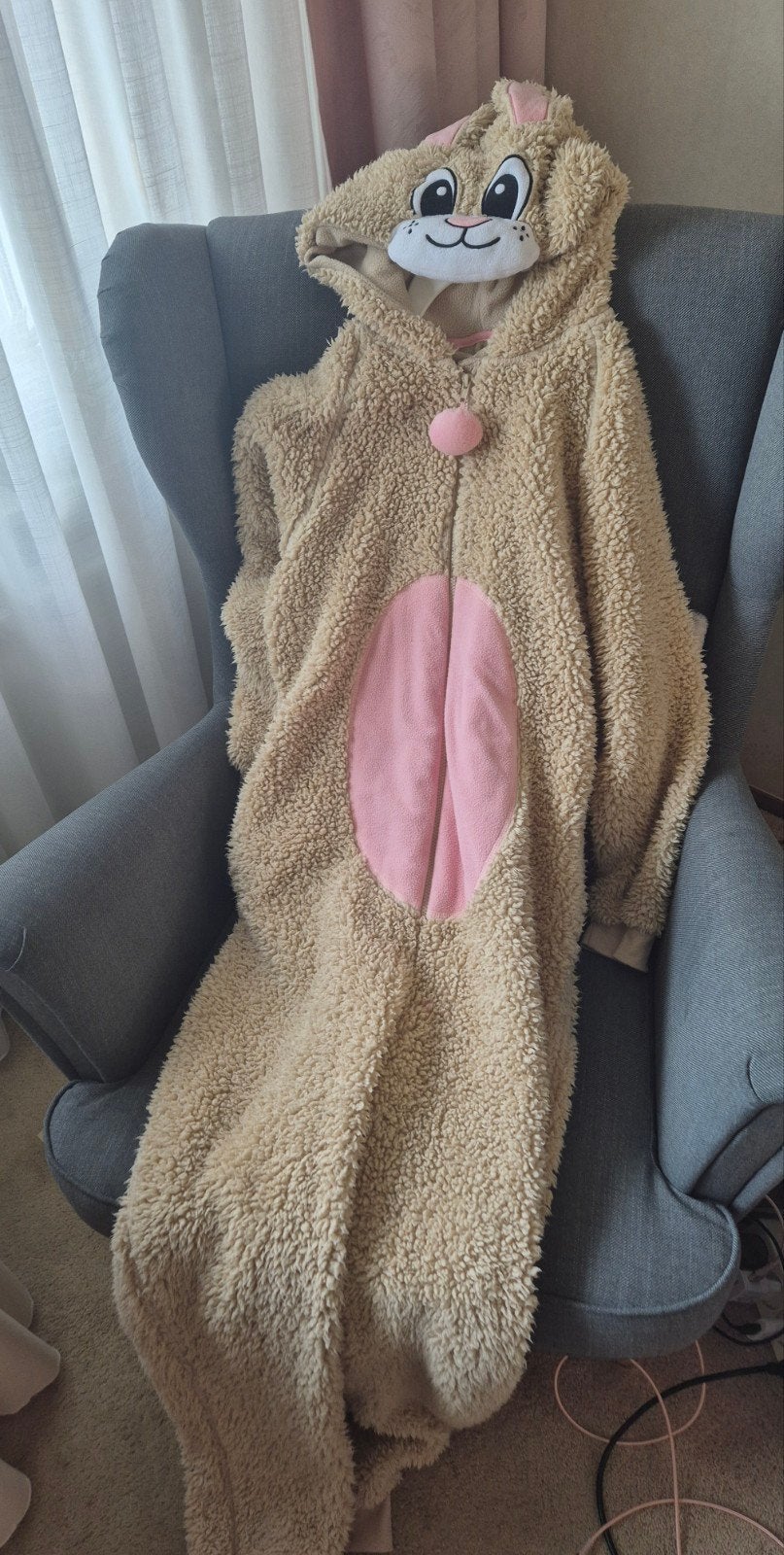Onesie konijn, Maat 38/40 (M), Primark, Beige, Ophalen of Verzenden