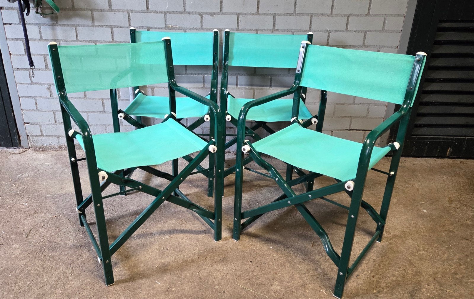 4 stuks stevige, aluminium regisseur stoelen. Inklapbaar, Tuin en Terras, Ophalen, Zo goed als nieuw, Aluminium, Inklapbaar