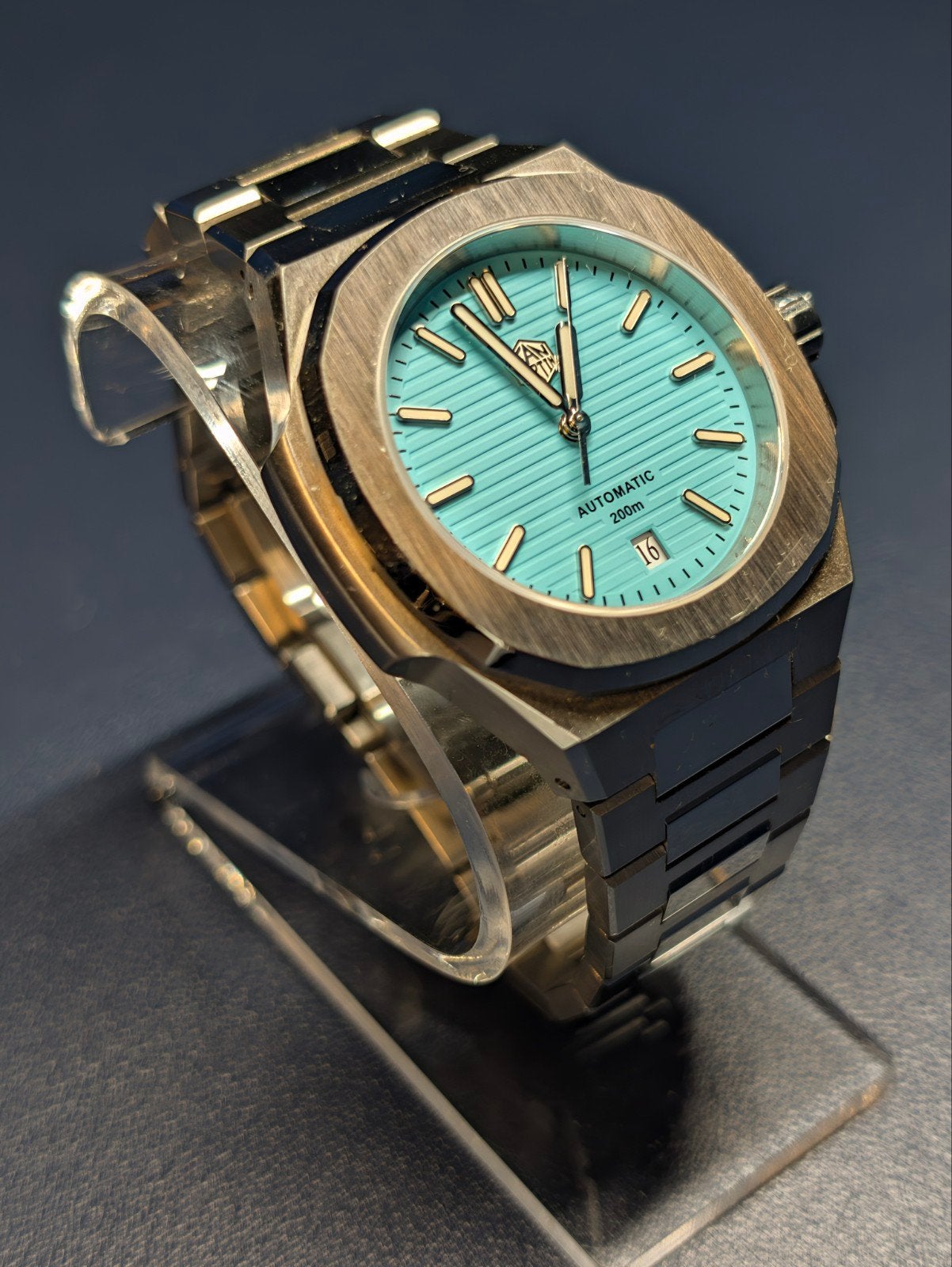 San Martin SN0075-G Tiffany blue, Sieraden, Tassen en Uiterlijk, Ophalen of Verzenden, Zo goed als nieuw, Staal, Overige merken