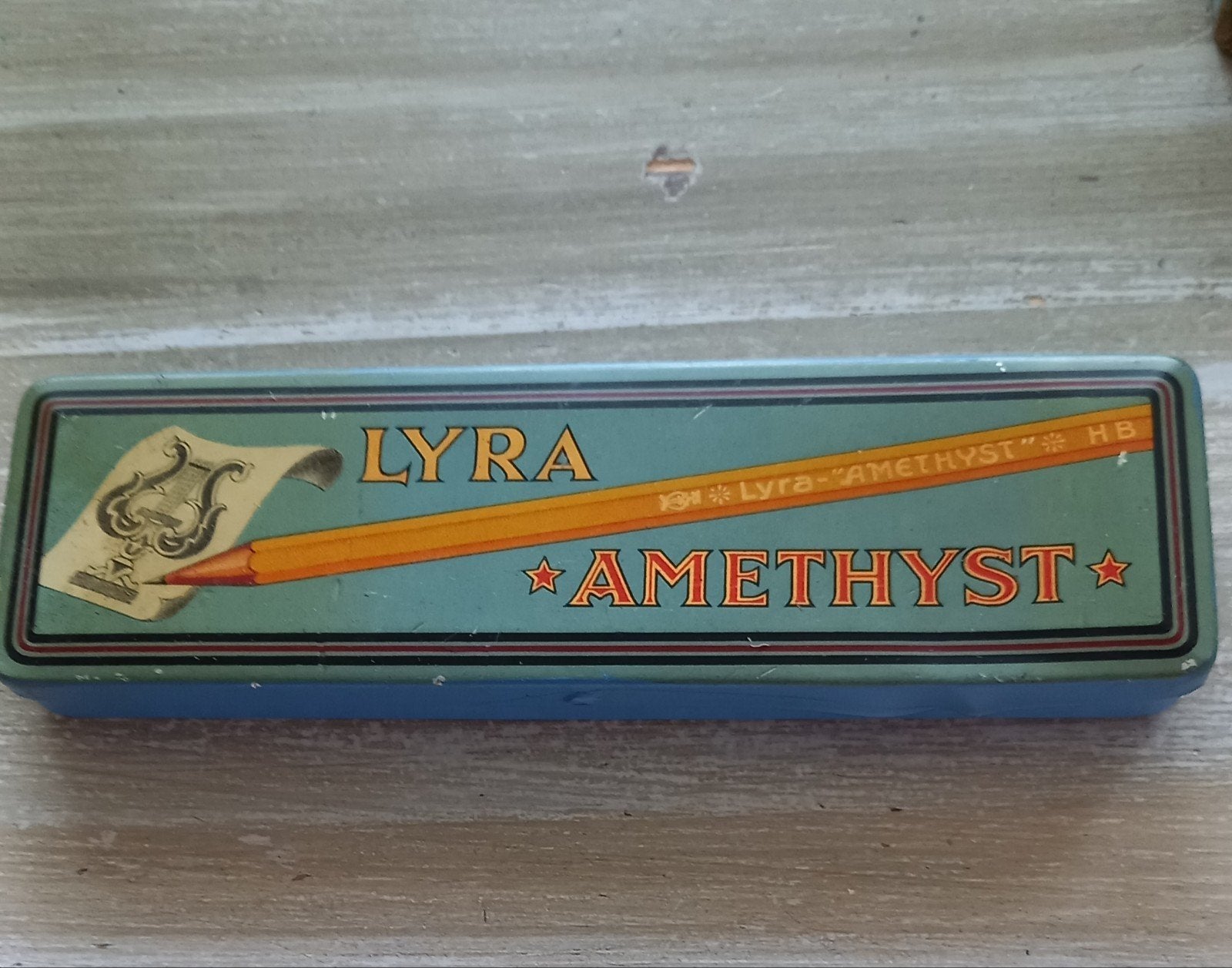 Vintage Lyra Amethyst HB potloodblikje, Ophalen of Verzenden, Gebruikt, Overige, Overige merken