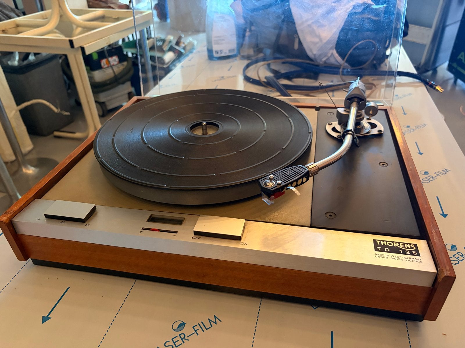 Thorens TD 125 mk2 met SME 3009 Serie II Improved, Audio, Tv en Foto, Ophalen, Gebruikt, Platenspeler, Thorens