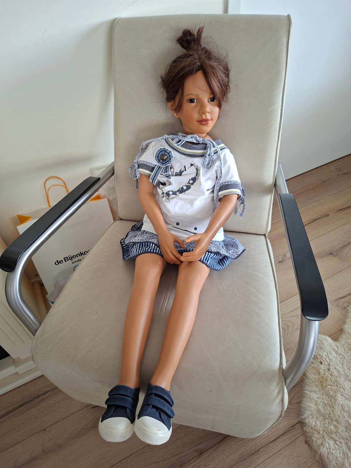 Levensechte Reborn Pop Meisje met Kleding en Schoenen, Ophalen of Verzenden, Zo goed als nieuw, Pop, Levensecht of Reborn
