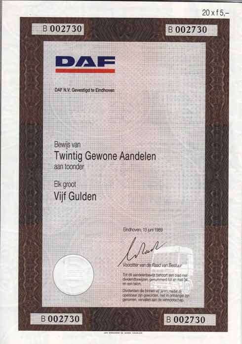 DAF 20 aandelen, Verzamelen, Ophalen of Verzenden, Zo goed als nieuw, Auto's