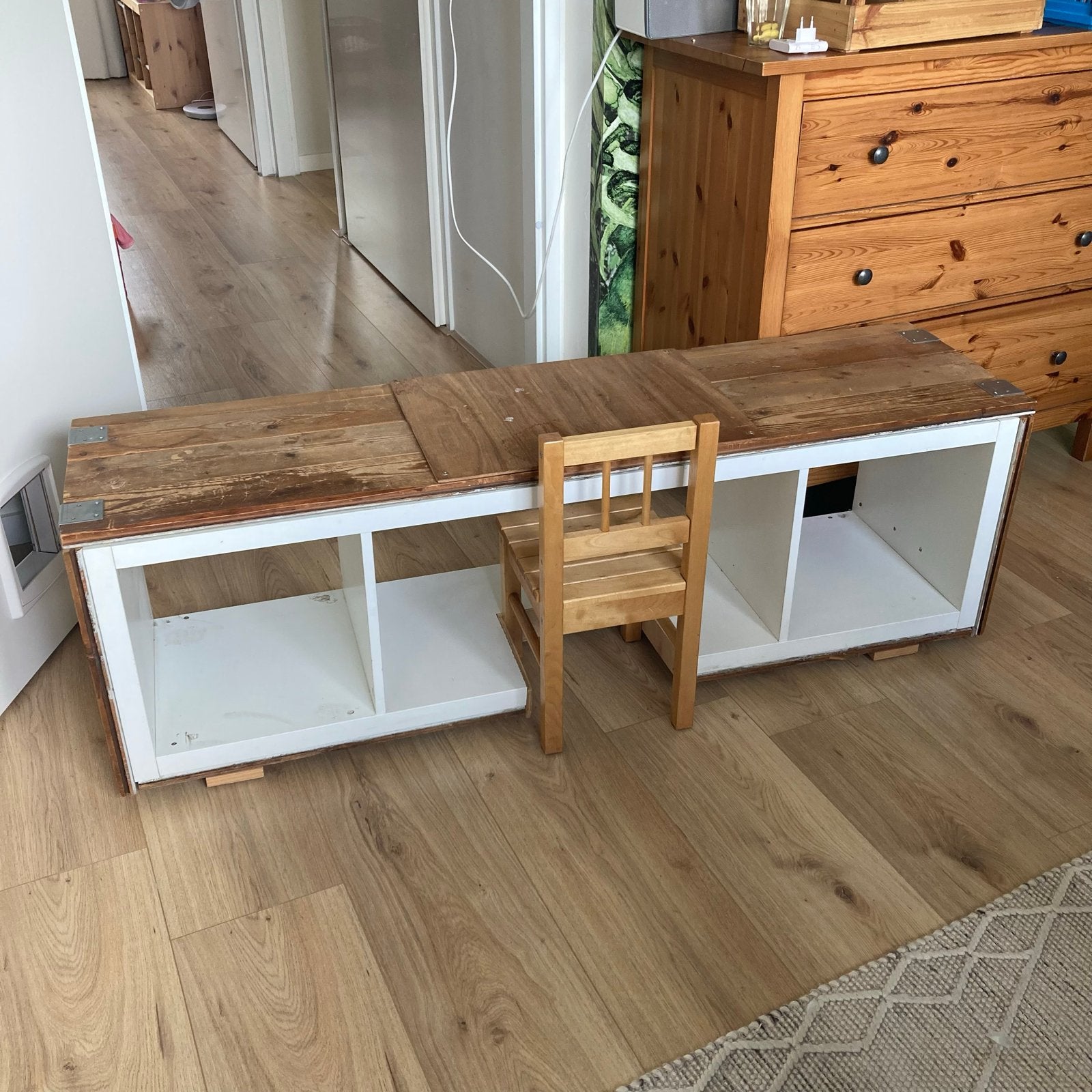IKEA Kallax kast met houten bekleding, Ophalen, Gebruikt