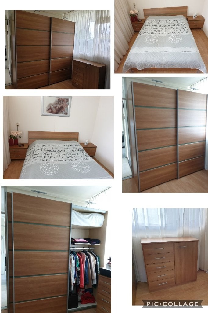 Complete slaapkamer in perfecte staat, Ophalen, Bruin, Overige typen, Tweepersoons