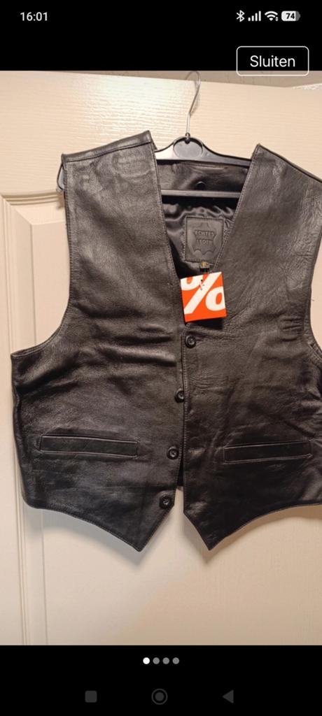 Nieuw Echt Leren Gilet Maat M - Zwart, Ophalen of Verzenden, Nieuw, Onbekend