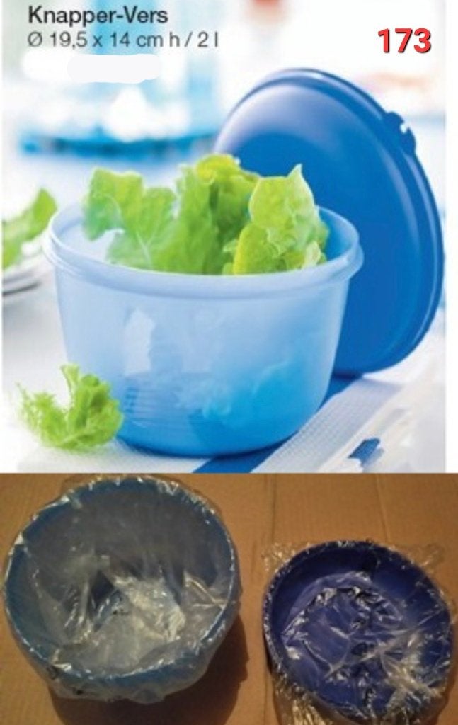 Tupperware KnapperVers Slakom 2L (+ bundel kado, zie text), Huis en Inrichting, Keuken | Tupperware, Blauw, Nieuw, Ophalen of Verzenden