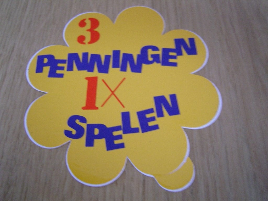 sticker KERMIS 3 penningen 1 x spelen, Verzamelen, Ophalen, Zo goed als nieuw