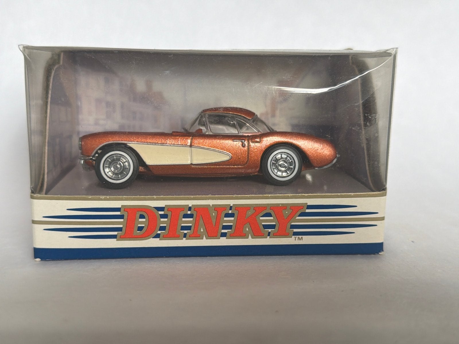 Dinky Toys 1956 Chevrolet Corvette DY-23B, Ophalen, Zo goed als nieuw, Auto, Dinky Toys