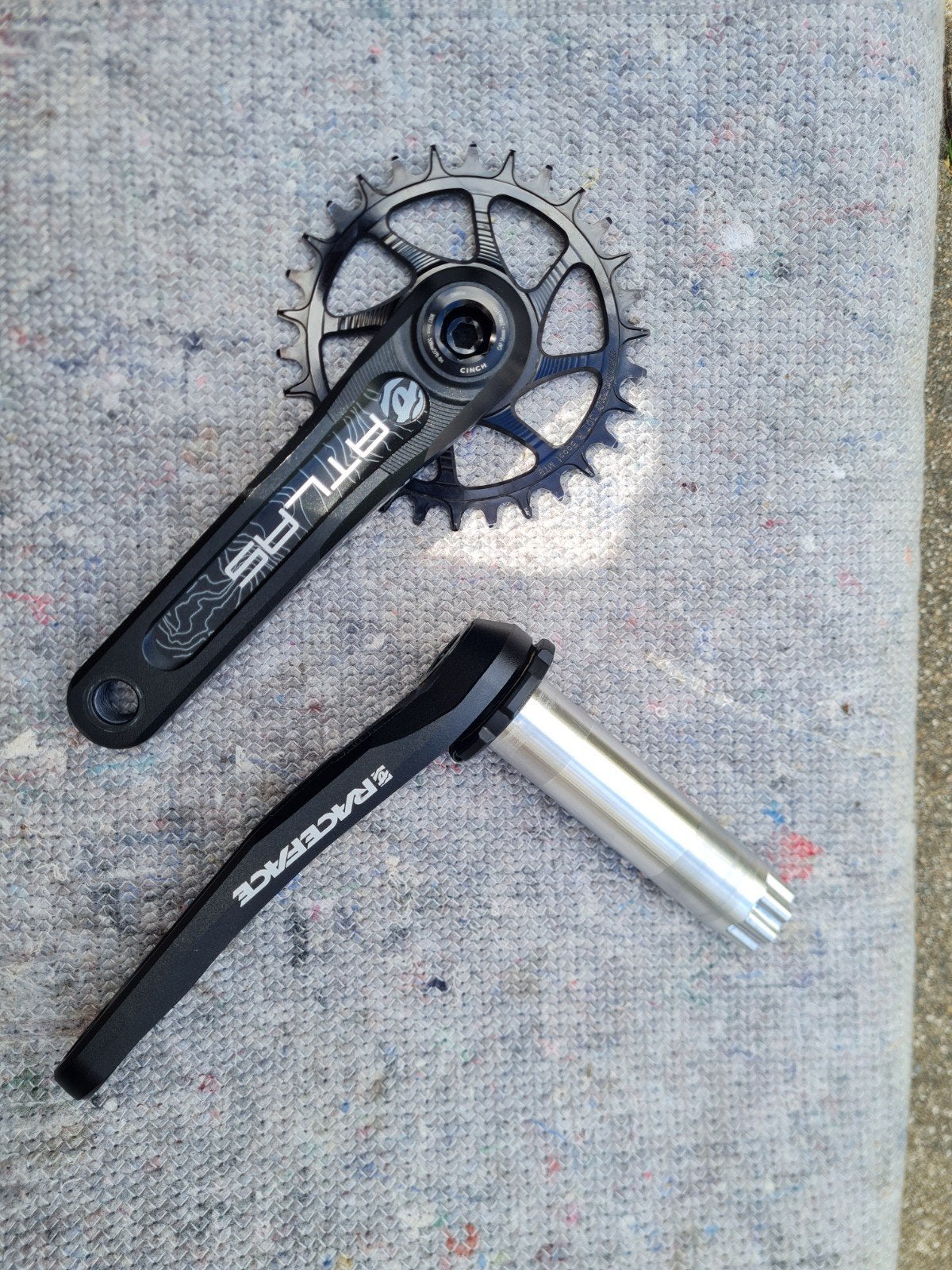 Race Face Atlas 165mm Garbaruk 30t, Crankstel of Pedalen, Ophalen of Verzenden, Zo goed als nieuw, Aluminium