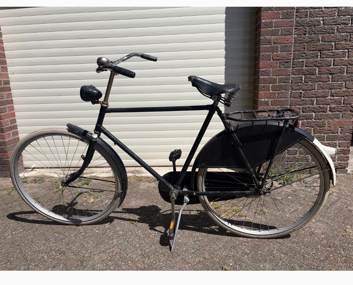 Vintage Zwarte Fiets met Brooks Zadel, 51 tot 55 cm, Ophalen, Terugtraprem, Jaren '50