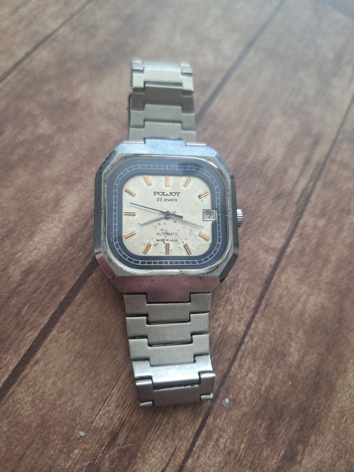 Vintage Poljot Automatic 23 Jewels – Made in USSR, Ophalen of Verzenden, Staal, Overige merken, 1960 of later