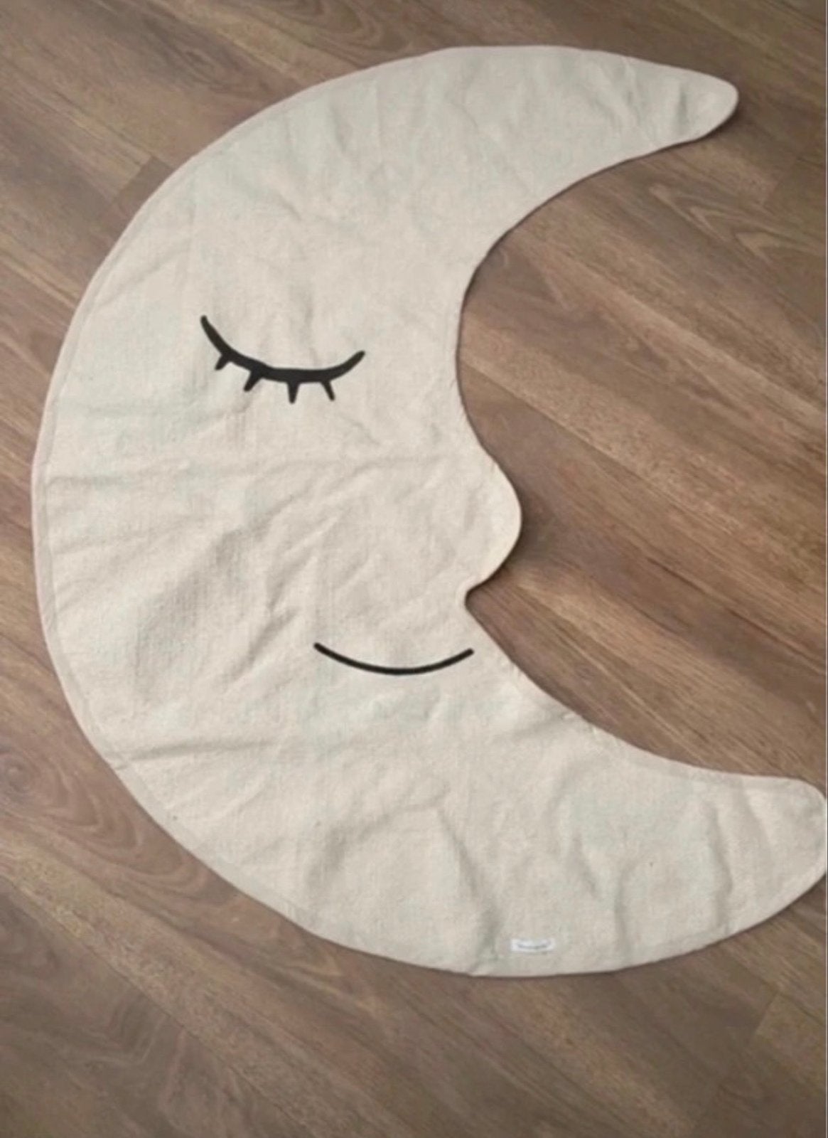 Bloomingville Maan Vloerkleed - Crème/Zwart, 100 tot 150 cm, Zo goed als nieuw, Crème, Overige vormen
