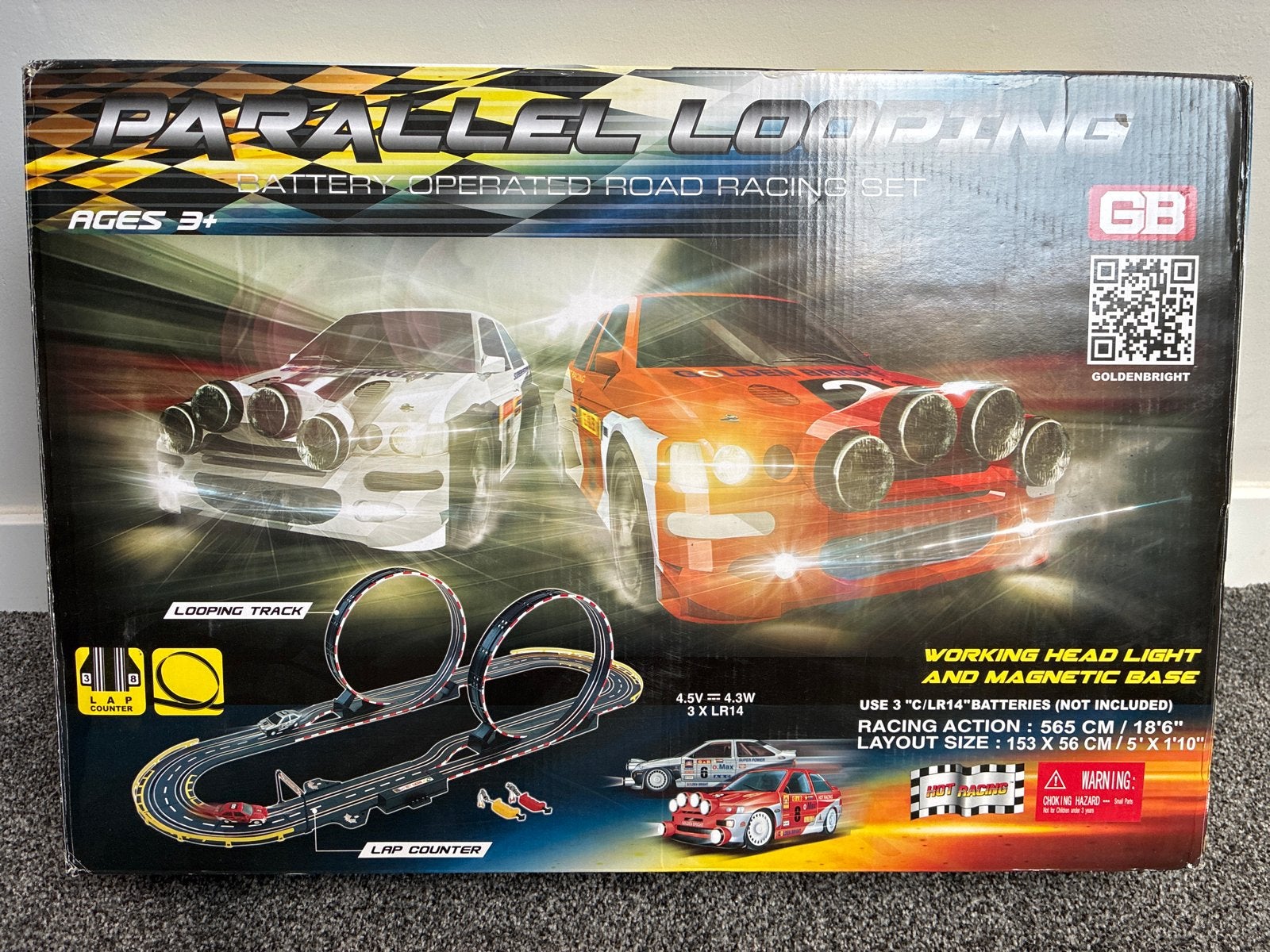 Parallel Looping Racebaan Set - Batterij Aangedreven, Racebaan, Nieuw, Met looping, Elektrisch