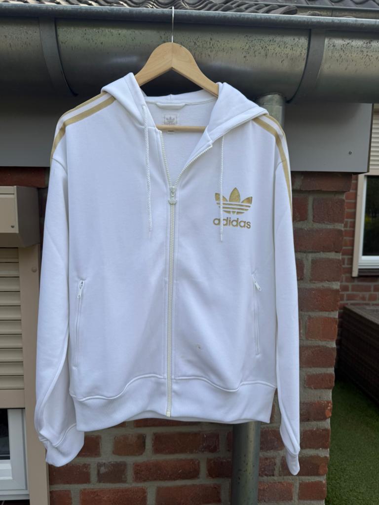 Adidas trainings jasje L, Ophalen of Verzenden, Zo goed als nieuw, Wit