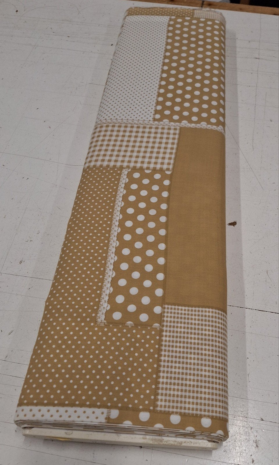patchwork print, 120 cm of meer, Beige, Ophalen of Verzenden, Katoen