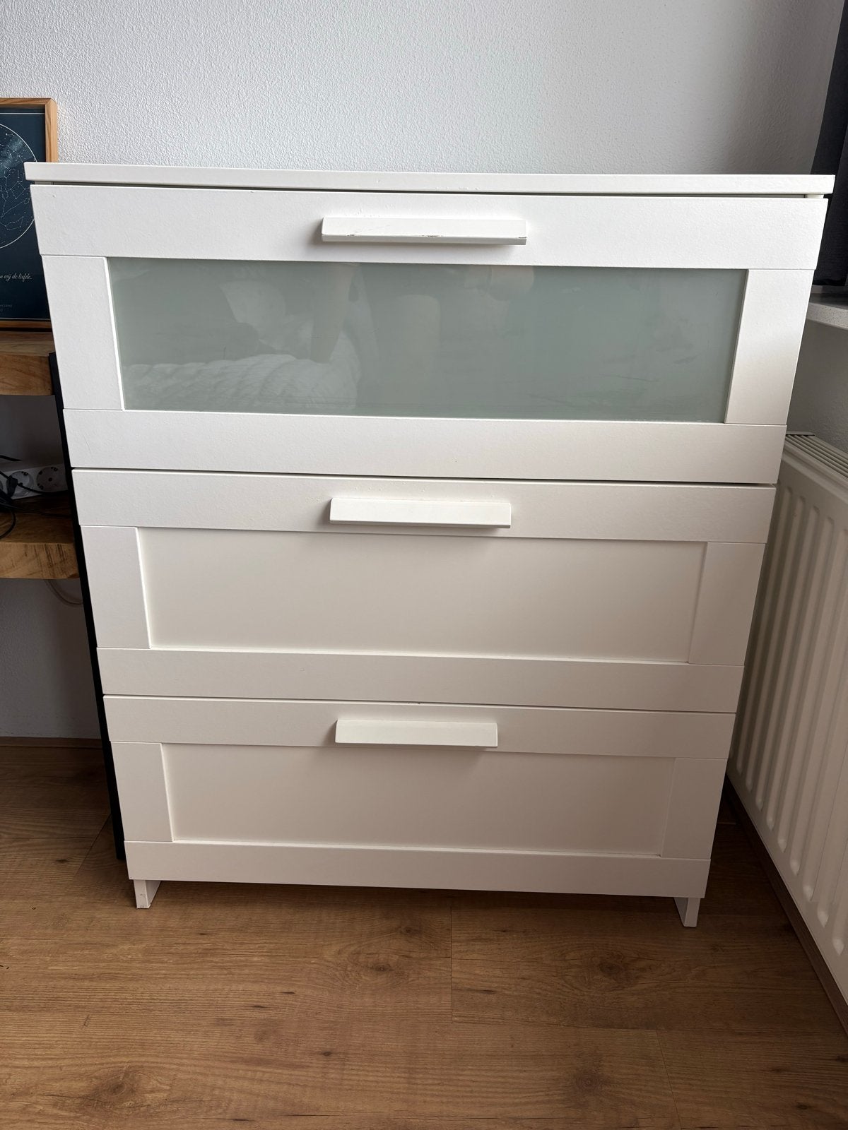 Witte IKEA Ladekast met 3 laden, Ophalen, Gebruikt, 50 tot 100 cm, 3 of 4 laden