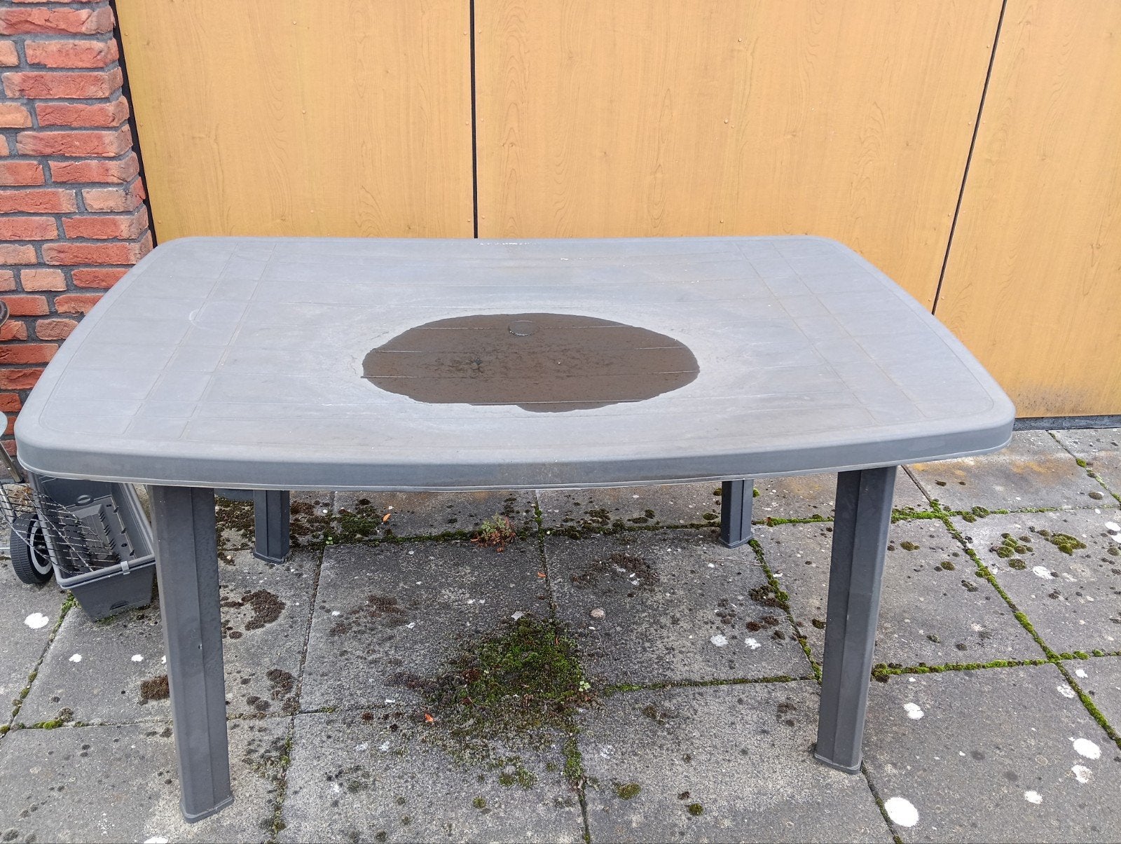 Gebruikte kunststof tuintafel - rechthoekig, Ophalen, Gebruikt, Rechthoekig, Kunststof