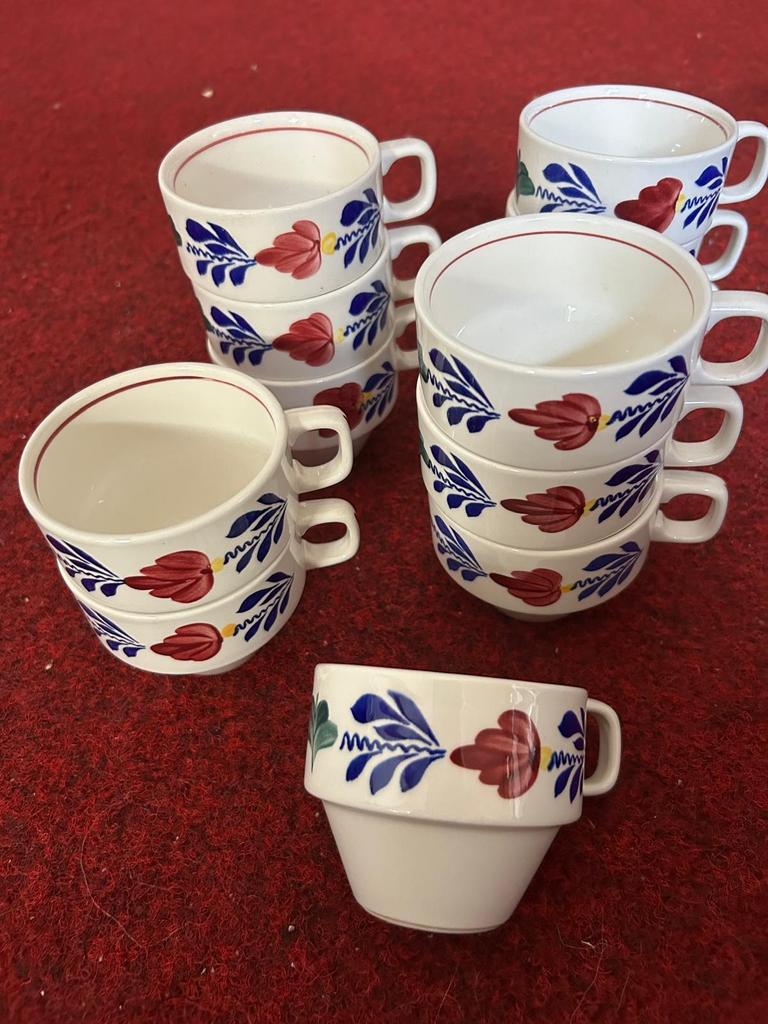 Boch Boer en Bont kopjes - Vintage servies, Antiek en Kunst, Ophalen
