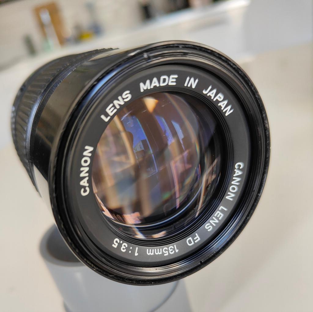 Canon FD n 135mm 1:3.5 lens - Made in Japan, Ophalen of Verzenden, Gebruikt, Telelens